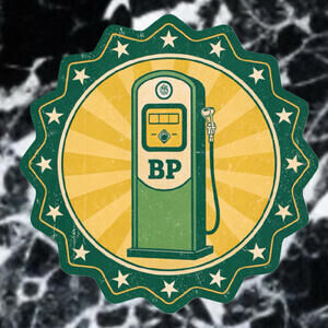 Vintage BP GASOLINE Logo Old Gas Pump vinyl cut sticker decal